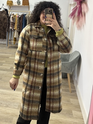 ABRIGO ABOTONADO CUADROS - Imagen 2