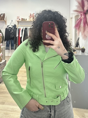 CHAQUETA POLIPIEL VERDE AGUA - Imagen 2