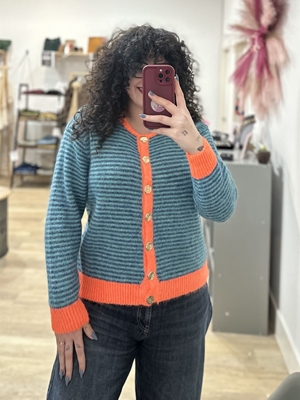 JERSEY CHAQUETA RAYAS AZUL - Imagen 2