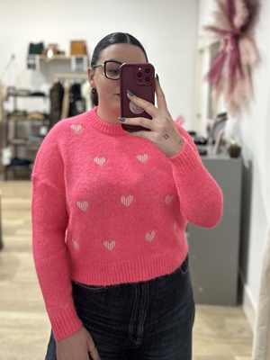 JERSEY CORAZÓN ROSA FLÚOR - Imagen 2