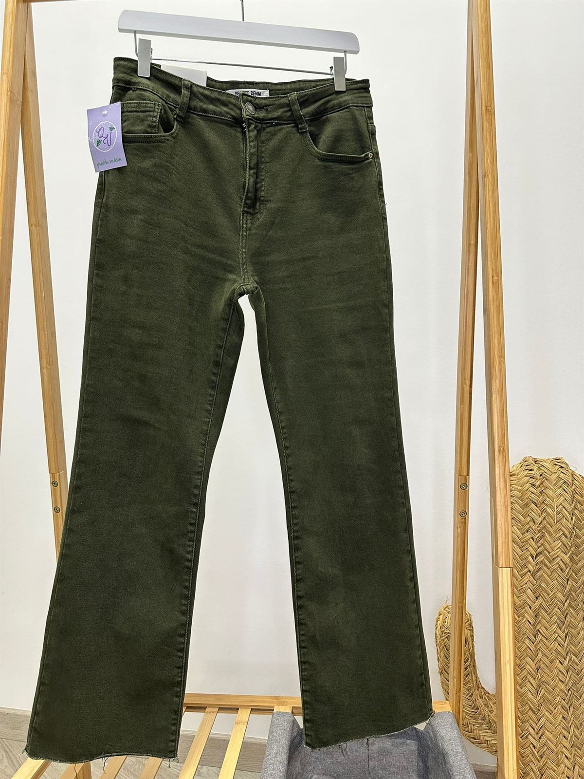 PANTALÓN FLARE VERDE TALLA GRANDE - Imagen 5