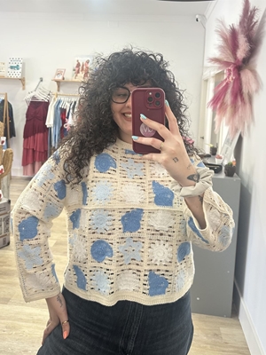 TOP CROCHET AZUL - Imagen 2